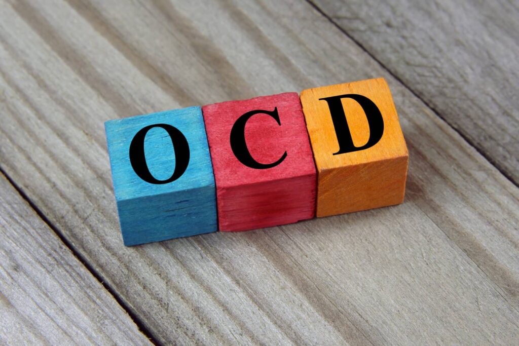 blocks spelling "OCD"