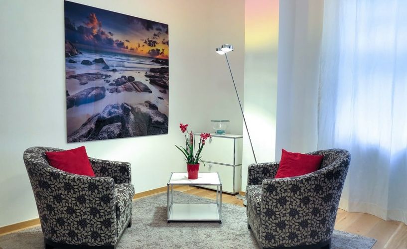 a comfortable therapy room