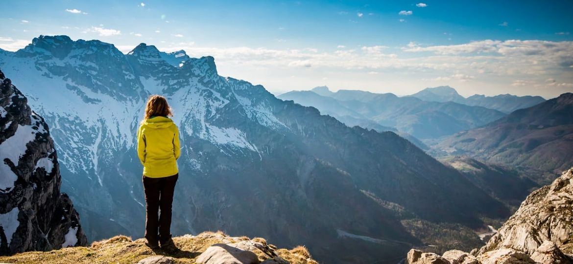 a person on a mountain range