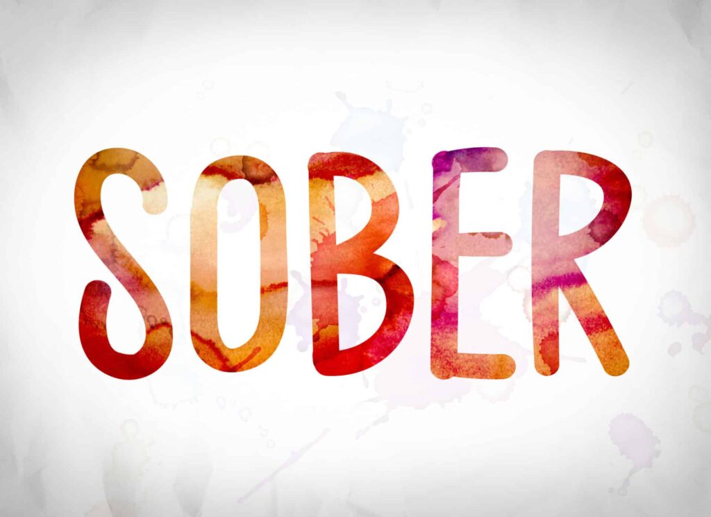 an artful image of the word "sober"