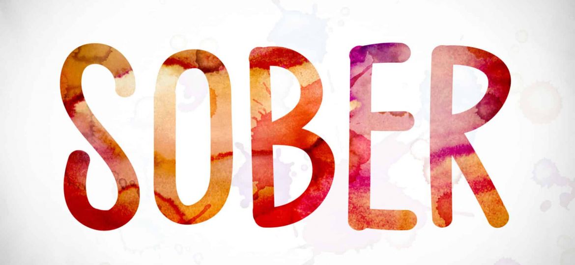 an artful image of the word "sober"
