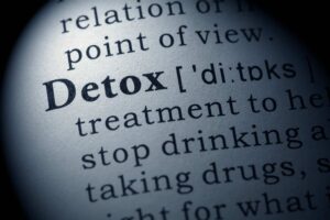 partial artful image of the definition of the word "detox"