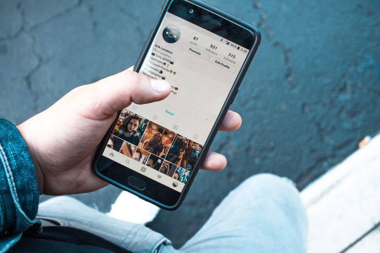 a person views instagram on a phone