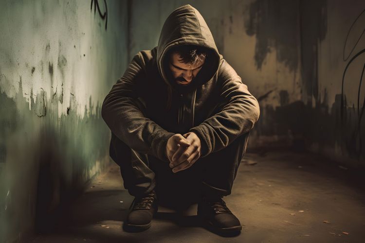 A man worried about the signs of relapse