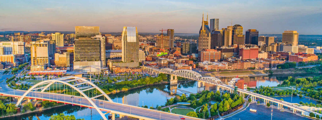 Birds eye view of Nashville Tennessee