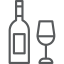champagne bottle and wine glass icon