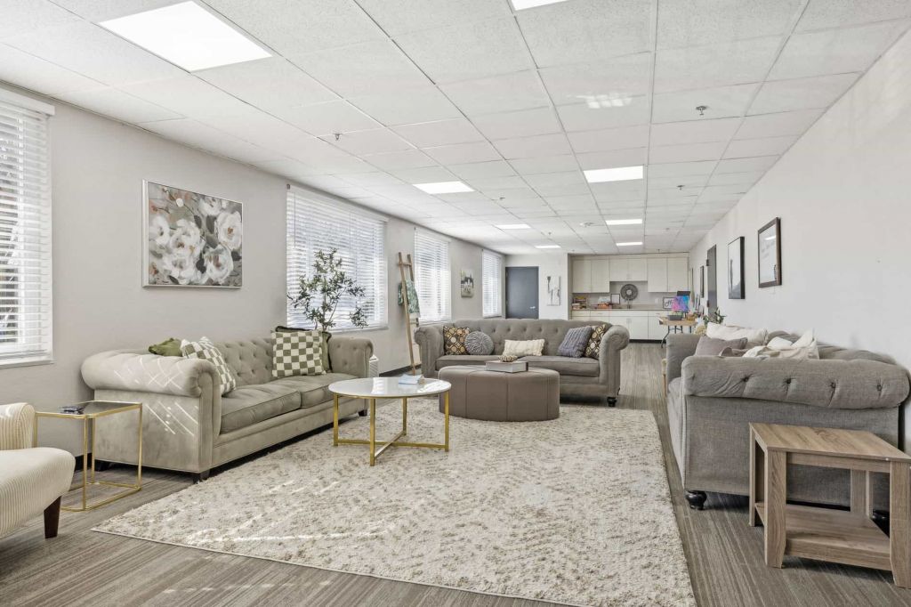 Apex Recovery main lounge sofa area