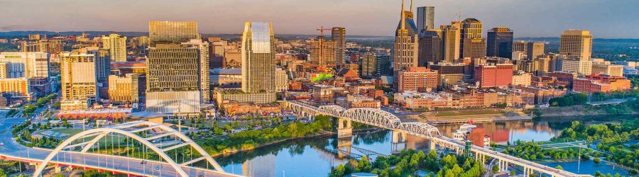 Birds eye view of Nashville Tennessee
